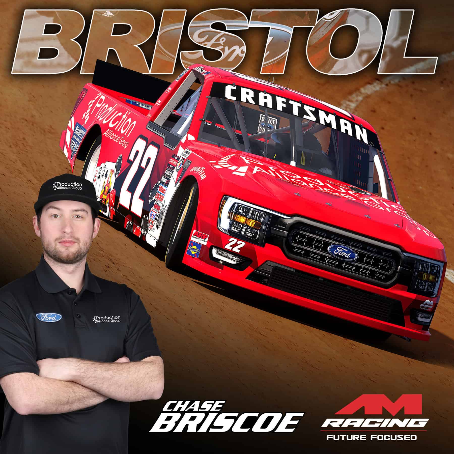 Read more about the article Chase Briscoe Joins AM Racing for NASCAR CRAFTSMAN Truck Series Race on Dirt at Bristol Motor Speedway