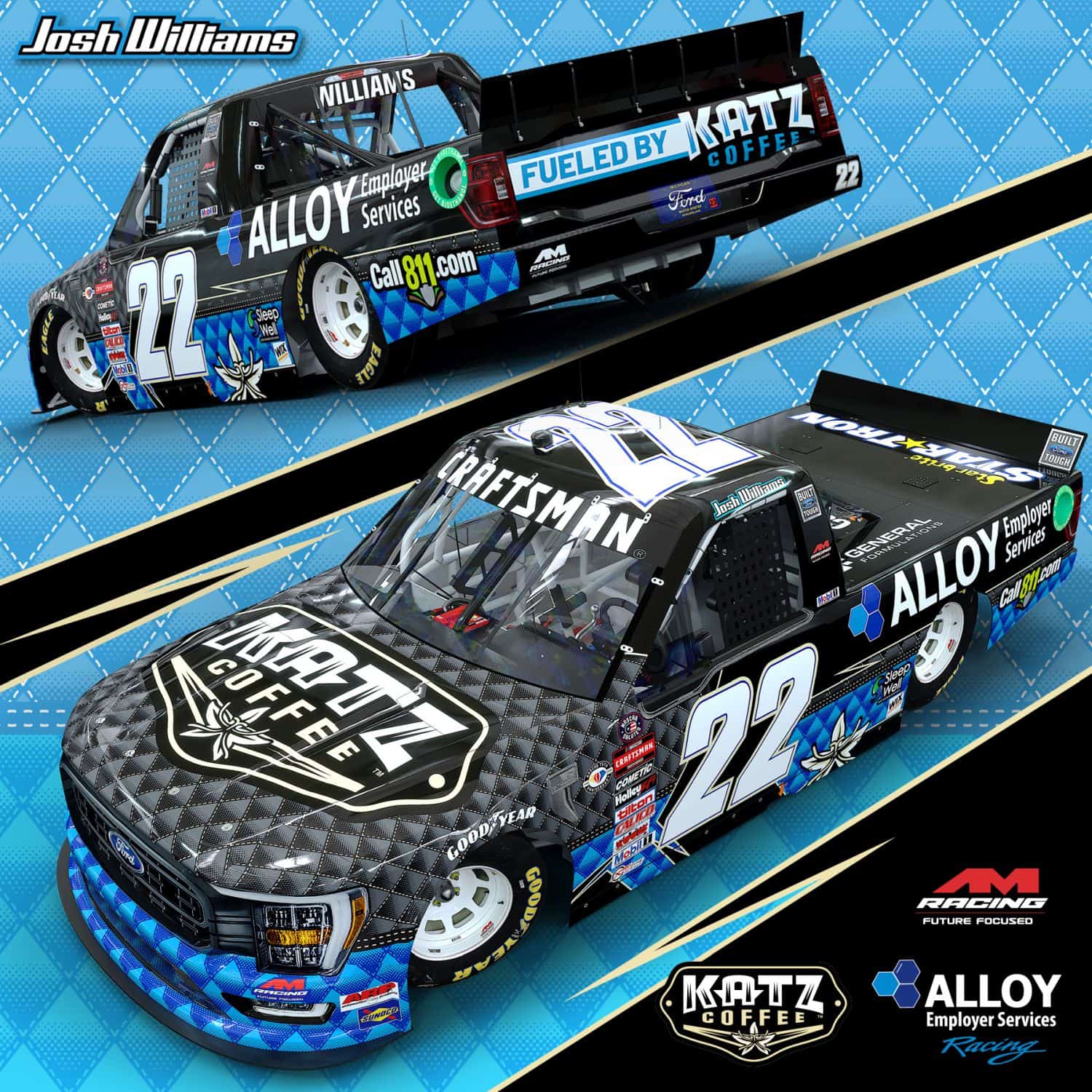 Read more about the article Katz Coffee and Alloy Employer Services Join Forces to Co-Sponsor Josh Williams with AM Racing at North Wilkesboro Speedway